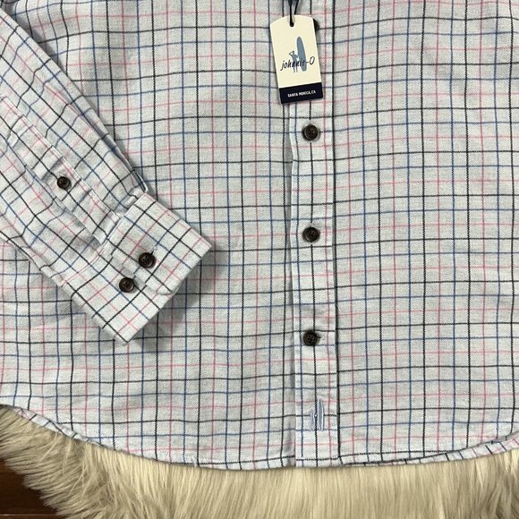 Johnnie O Men's‎ Size Small Blue Plaid Butch Prep Formance Button Down Shirt - Picture 2 of 9